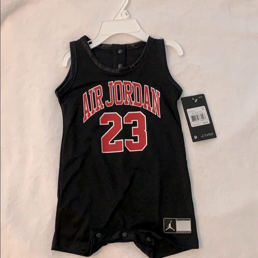 [ Air Jordan ] Black & Red Onesie 23 NWT - Picture 2 of 7